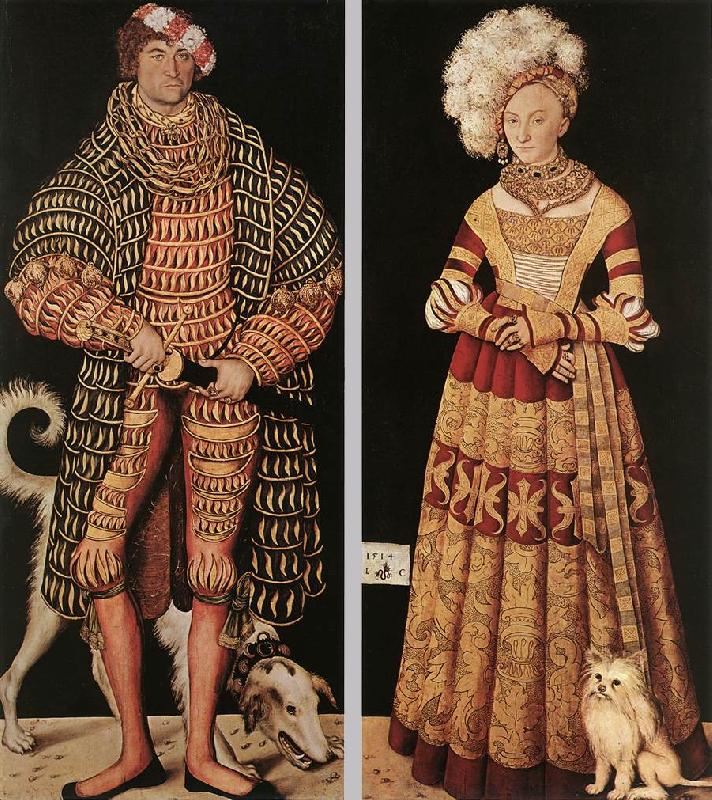 CRANACH, Lucas the Elder Portraits of Henry the Pious, Duke of Saxony and his wife Katharina von Mecklenburg dfg oil painting image
